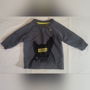 Nirvana Long Sleeve Graphic Band Tee For Baby Size 6-9 months Rock & Roll Baby